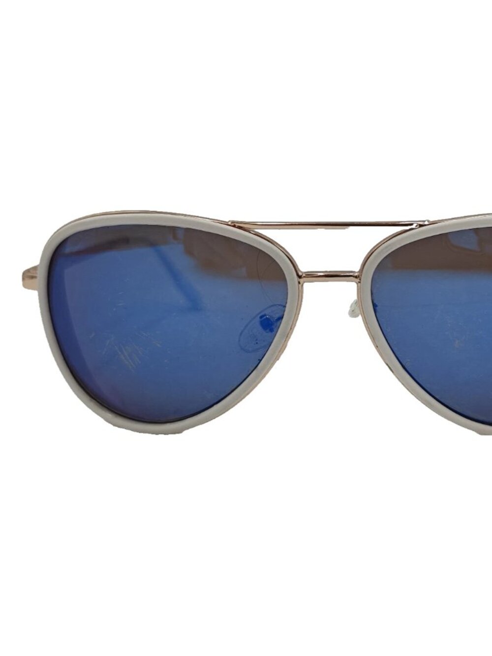 Colossein Women's Sunglasses CB-MRB-5001-03 Vintage Style Gold White Aviators